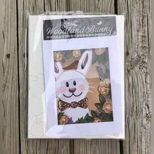 NEW Woodland Bunny Canvas DIY Paint Set Brushes Kid Painter Arts Crafts Gift Kit